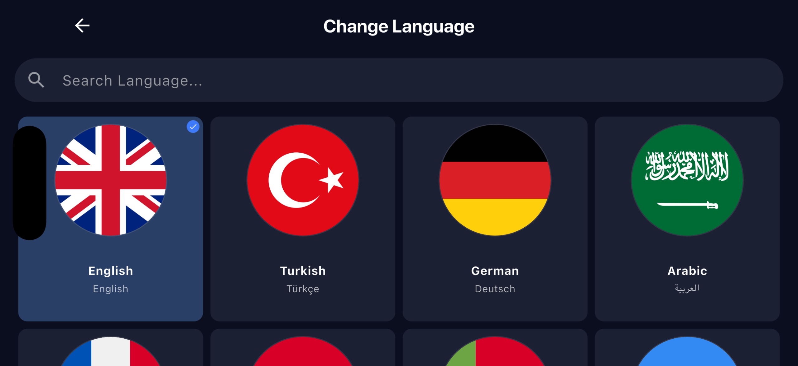 King Stream Player Language Selection - M3U and Xtream codes support